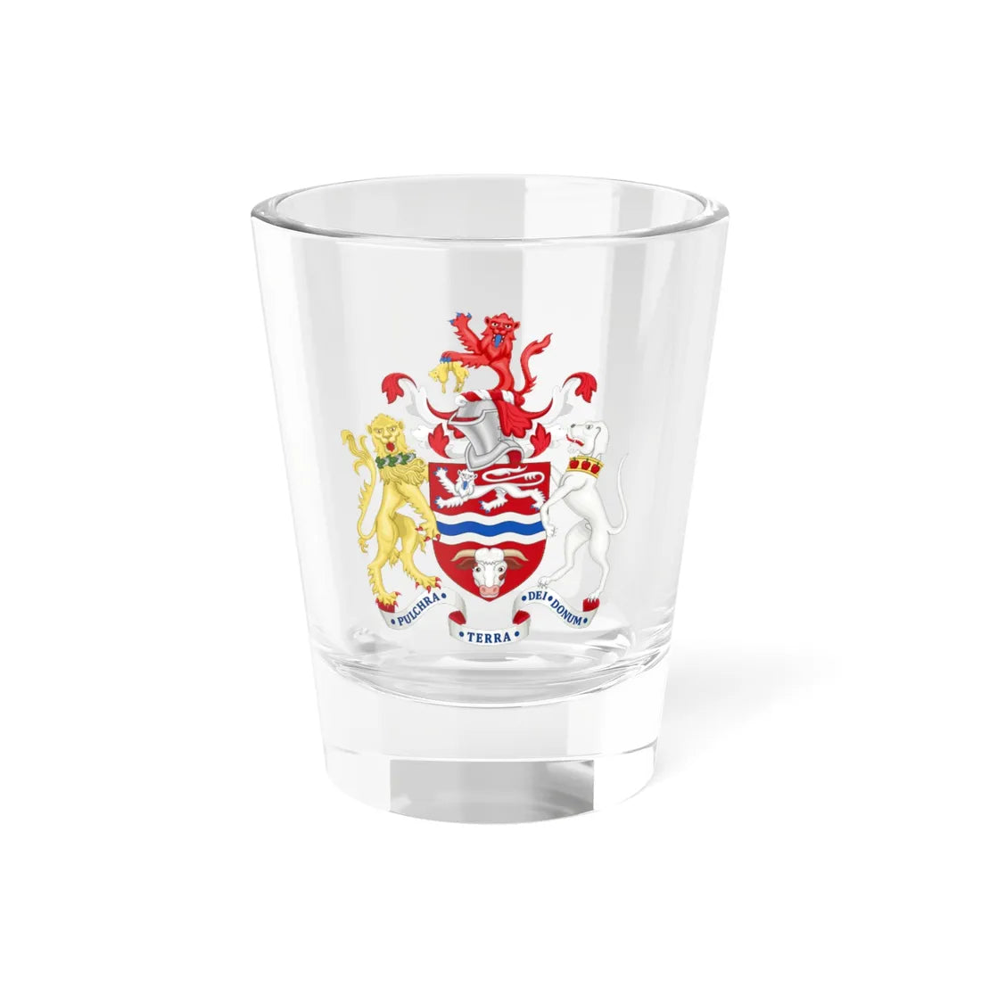 Arms of Herefordshire County Council (England) (Coat of Arms) Shot Glass 1.5oz 1.5oz - Go Mug Yourself