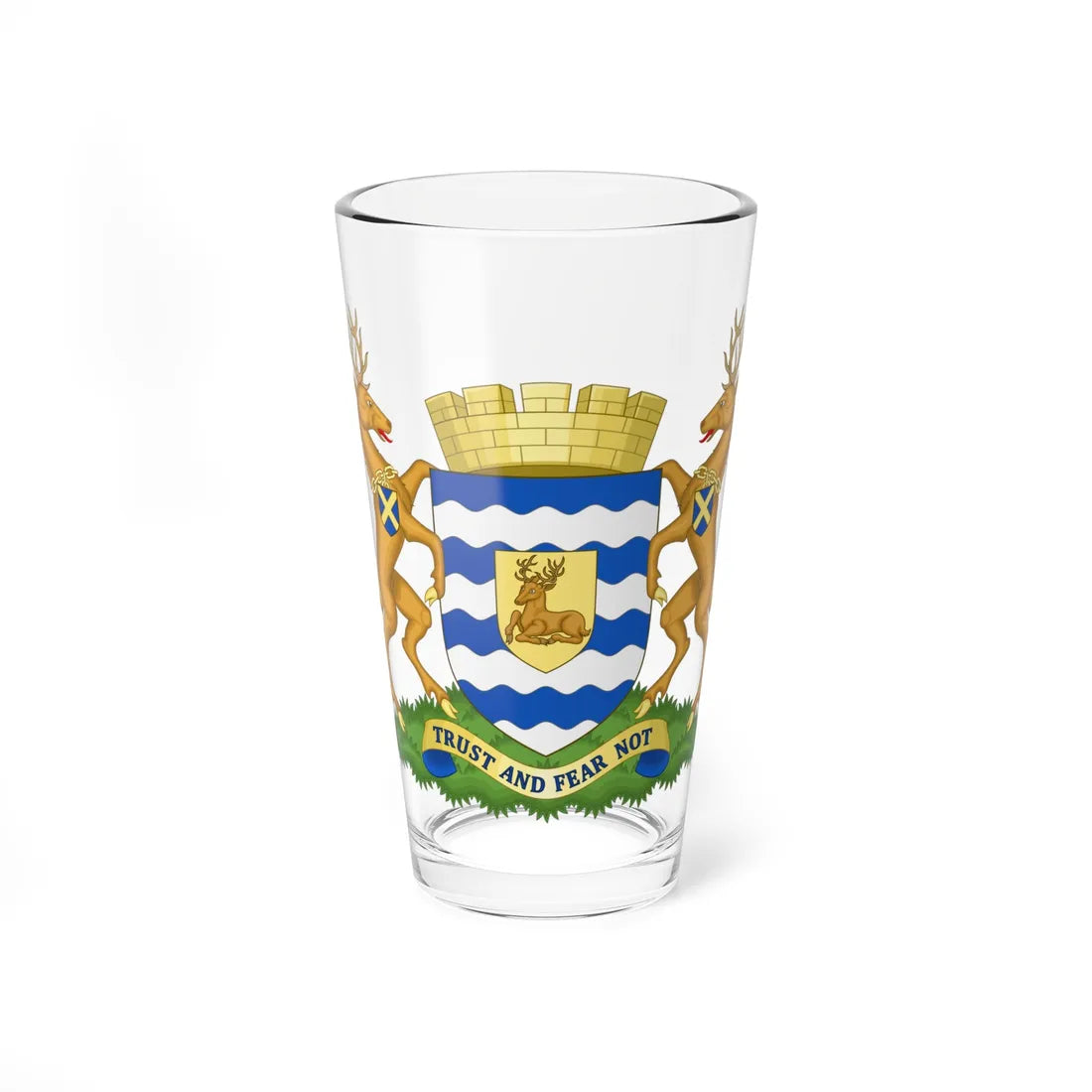 Arms of Hertfordshire County Council (England) (Coat of Arms) Pint Glass 16oz 16oz - Go Mug Yourself