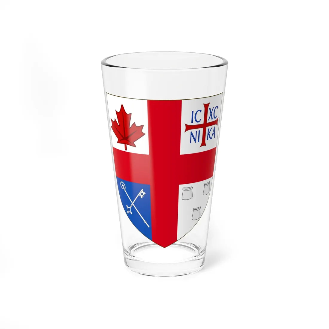 Arms of Independent Anglican Church Canada Synod (United Kingdom) (Coat of Arms) Pint Glass 16oz 16oz - Go Mug Yourself