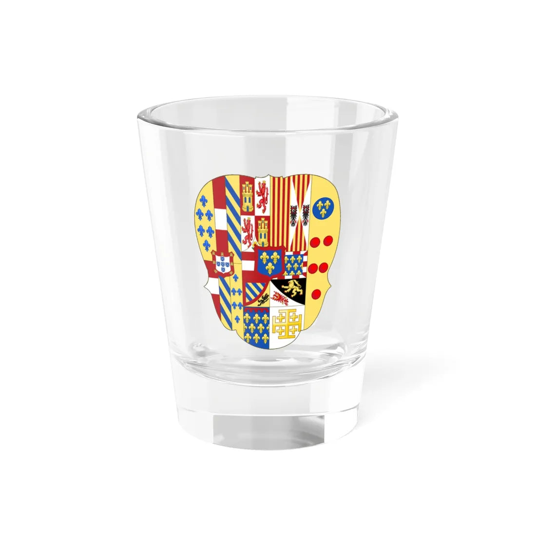 Arms of Infante Charles of Spain as King of Naples and Sicily (Italy) (Coat of Arms) Shot Glass 1.5oz 1.5oz - Go Mug Yourself