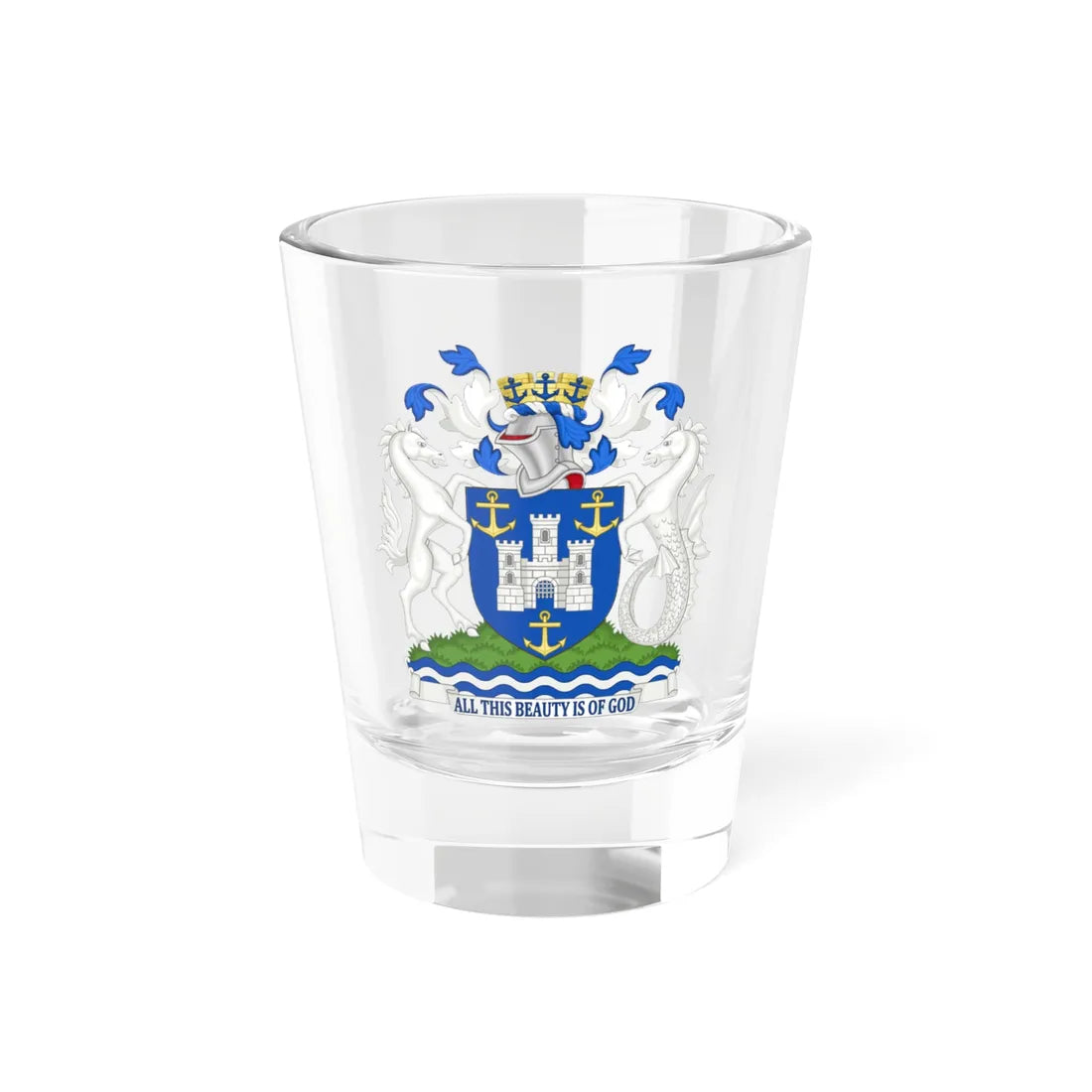 Arms of Isle of Wight Council (England) (Coat of Arms) Shot Glass 1.5oz 1.5oz - Go Mug Yourself
