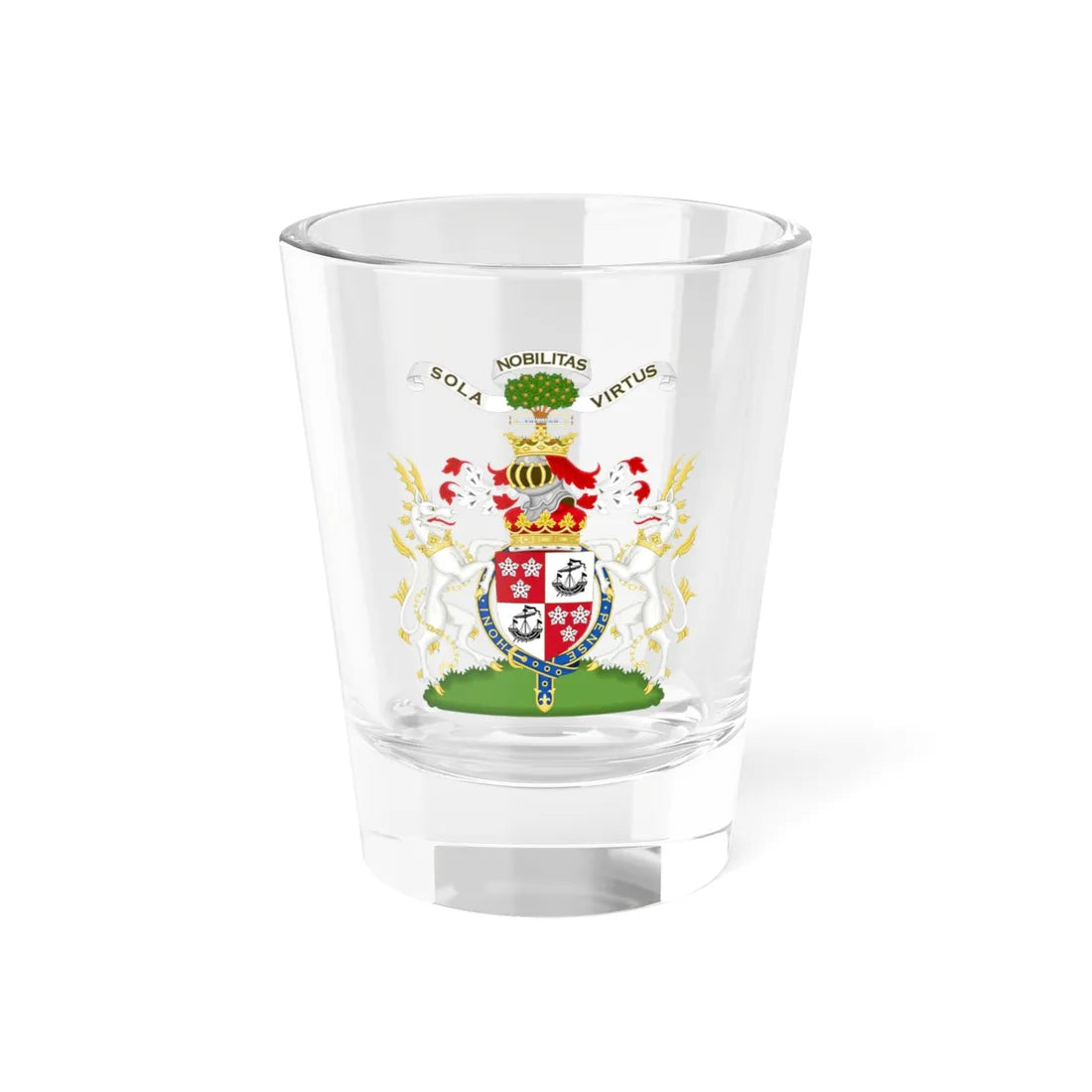 Arms of James Hamilton 5th Duke of Abercorn (United Kingdom) (Coat of Arms) Shot Glass 1.5oz 1.5oz - Go Mug Yourself