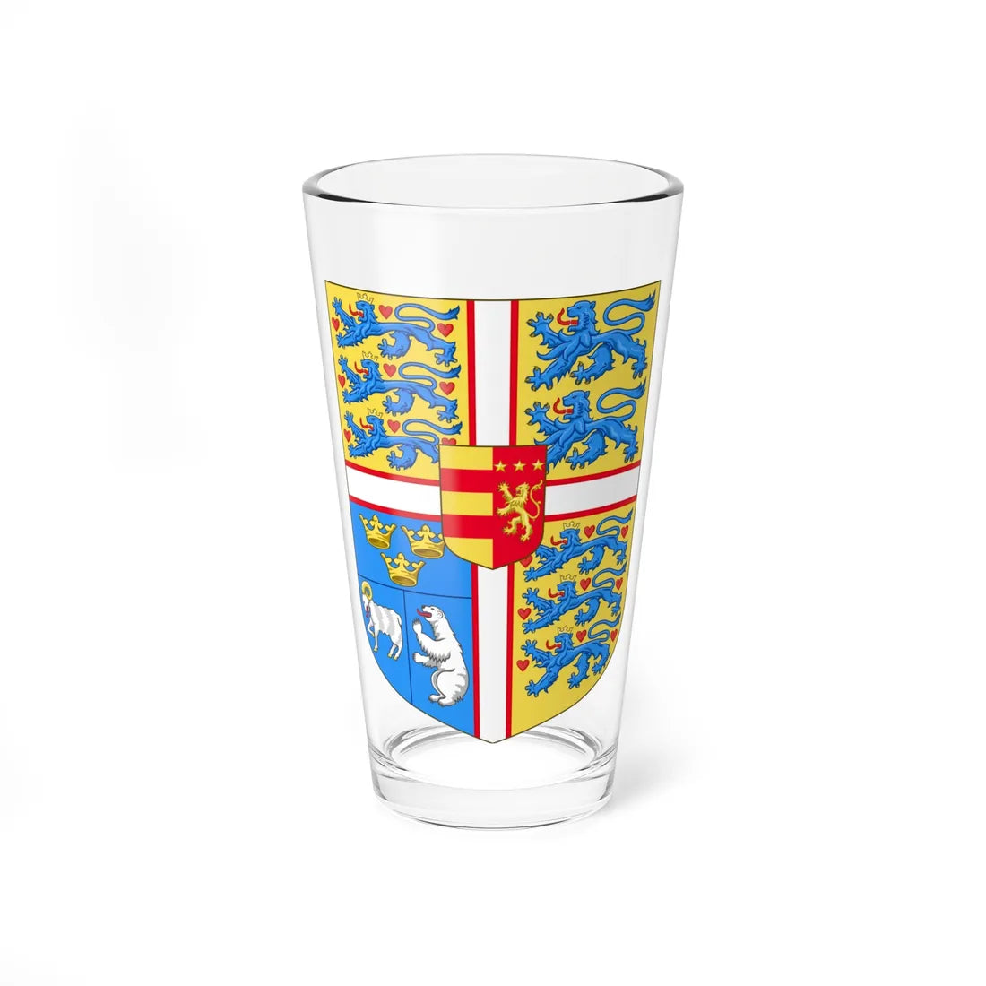 Arms of Joachim Prince of Denmark (Denmark) (Coat of Arms) Pint Glass 16oz 16oz - Go Mug Yourself