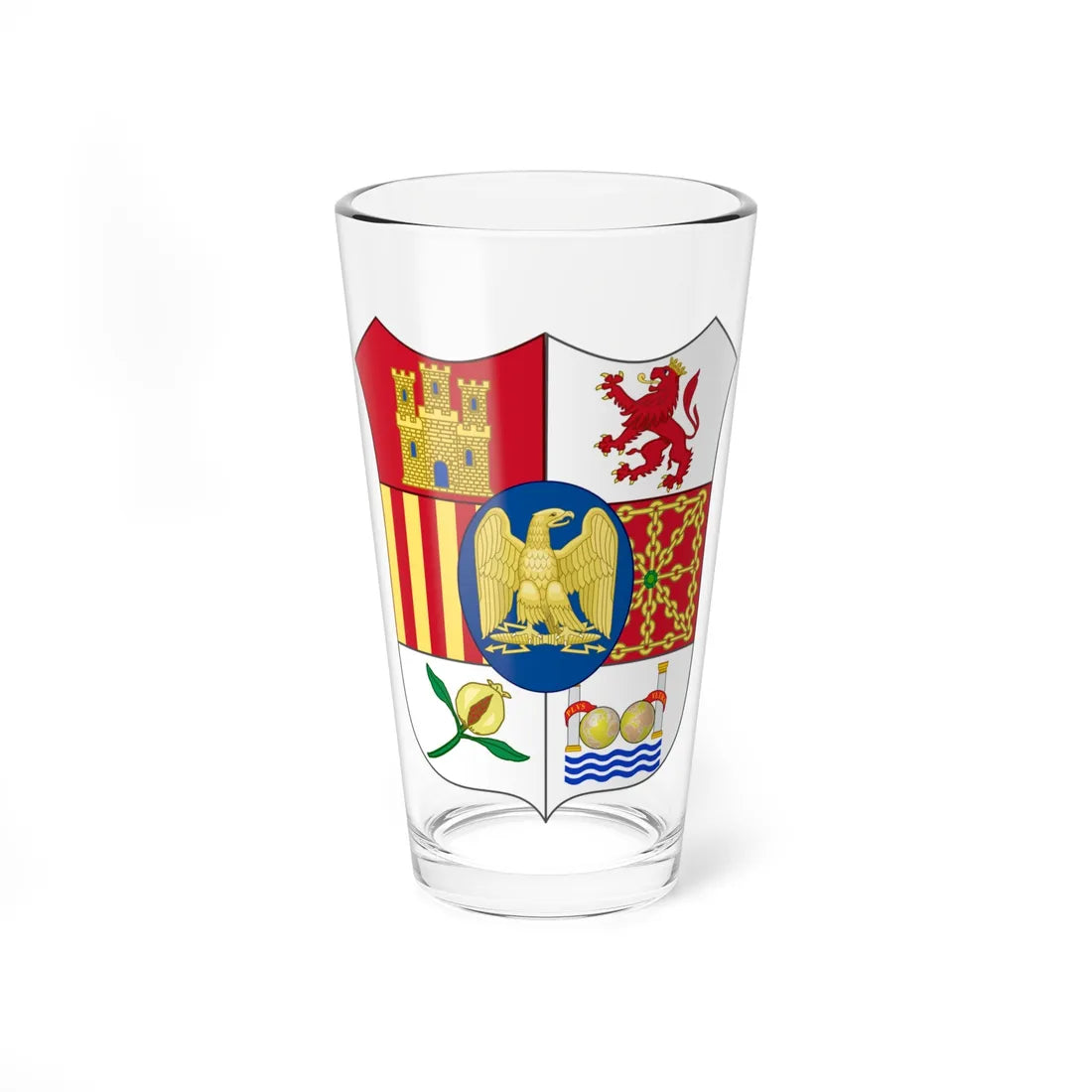 Arms of Joseph Bonaparte as King of Spain type 2 (Spain) (Coat of Arms) Pint Glass 16oz 16oz - Go Mug Yourself