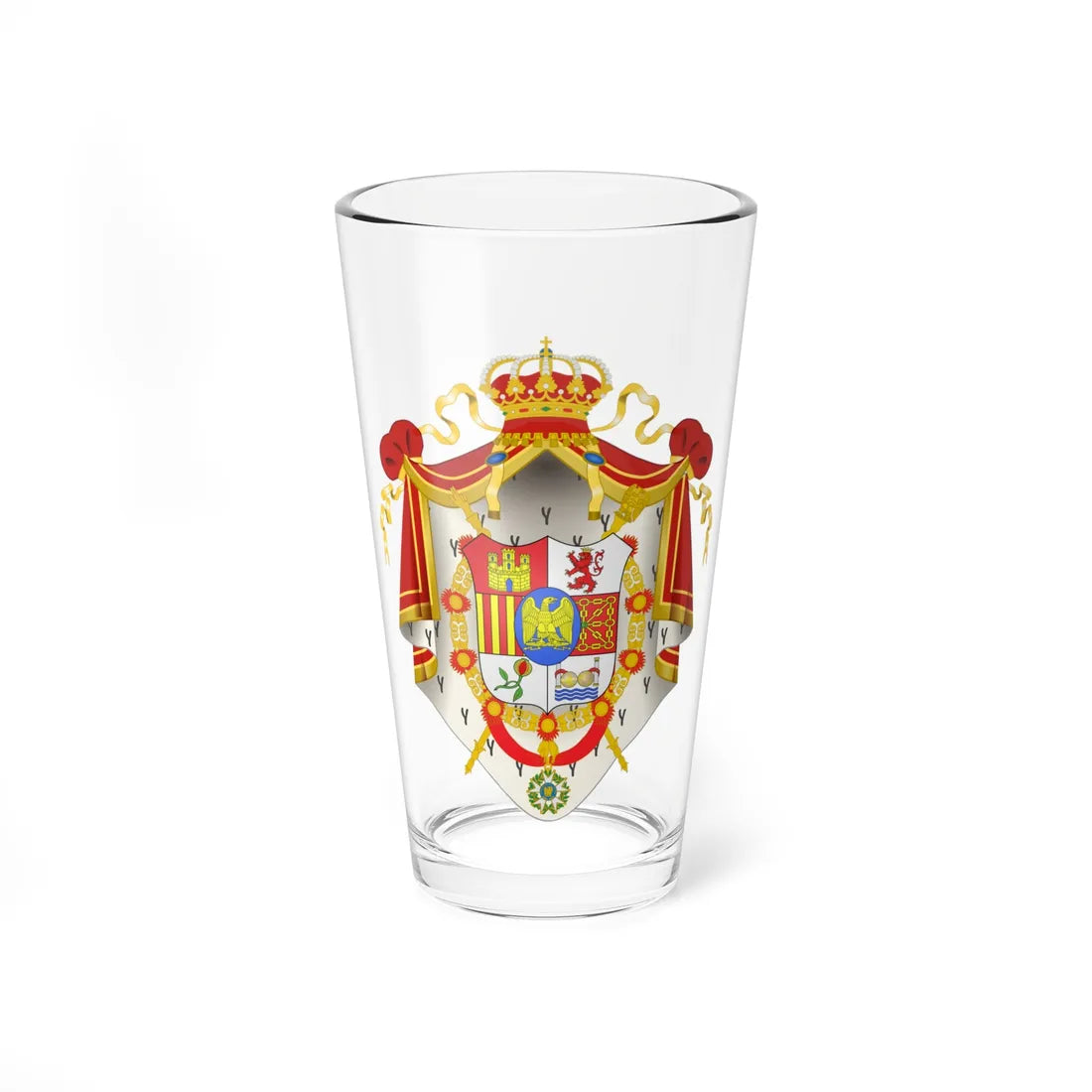 Arms of Joseph Bonaparte Napoleonic Mantle (Spain) (Coat of Arms) Pint Glass 16oz 16oz - Go Mug Yourself