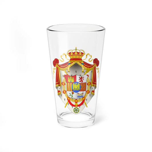 Arms of Joseph Bonaparte Napoleonic Mantle (Spain) (Coat of Arms) Pint Glass 16oz 16oz - Go Mug Yourself