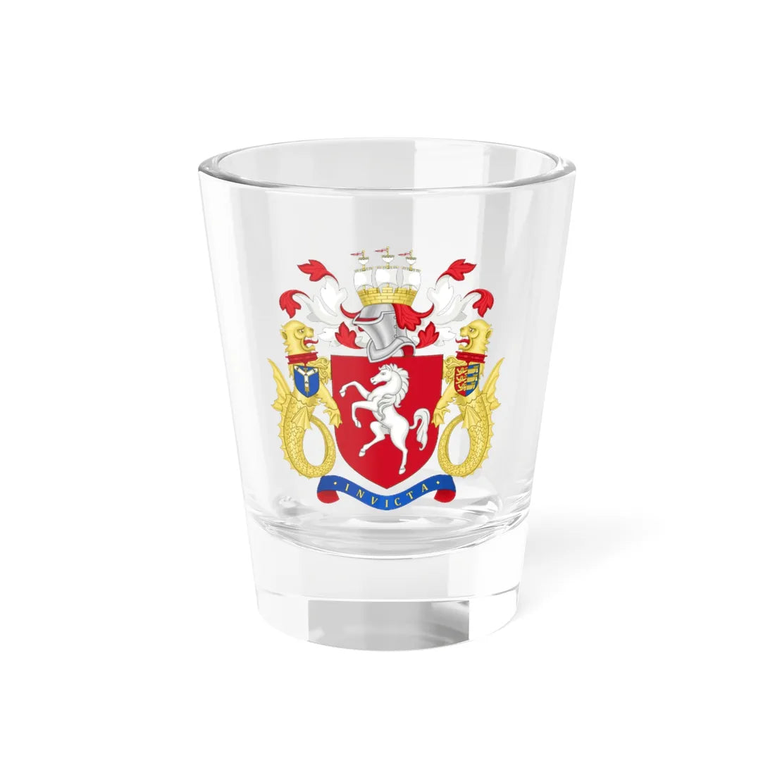 Arms of Kent County Council (England) (Coat of Arms) Shot Glass 1.5oz 1.5oz - Go Mug Yourself
