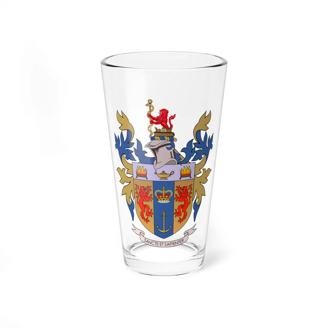 Arms of Kings College London (United Kingdom) (Coat of Arms) Pint Glass 16oz - Go Mug Yourself