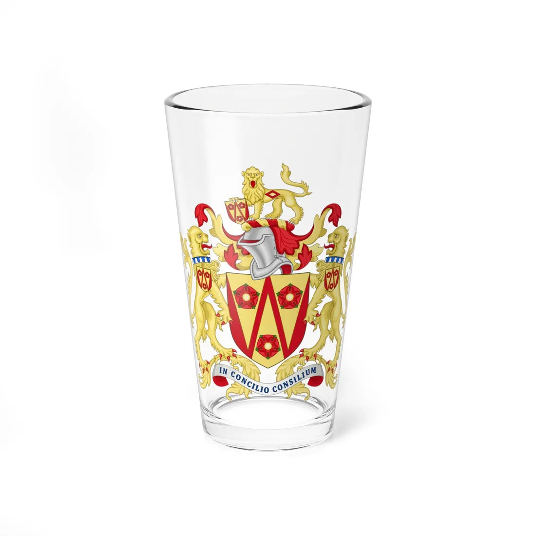 Arms of Lancashire County Council (England) (Coat of Arms) Pint Glass 16oz 16oz - Go Mug Yourself