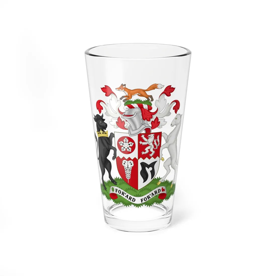 Arms of Leicestershire County Council (England) (Coat of Arms) Pint Glass 16oz 16oz - Go Mug Yourself