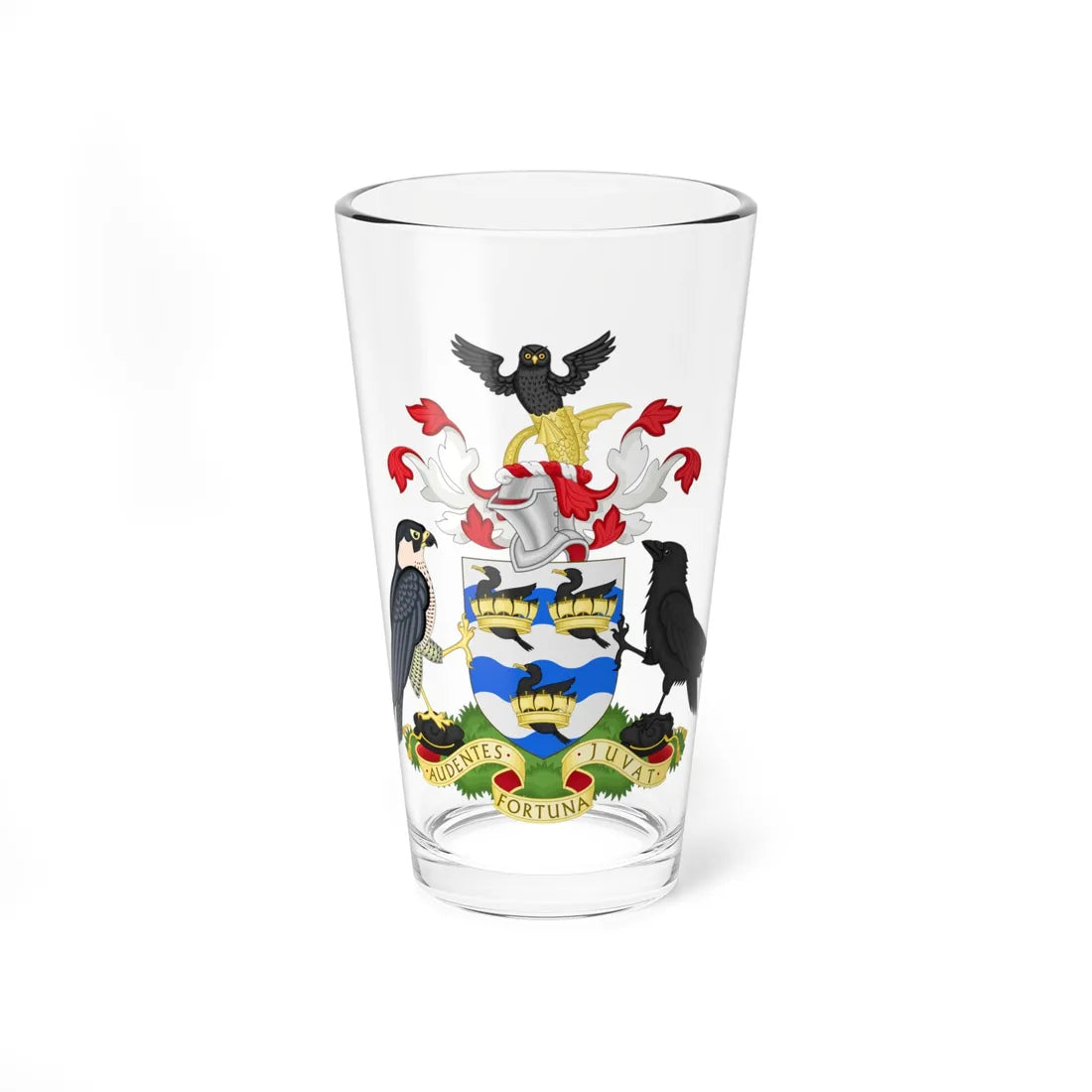 Arms of Liverpool John Moores University (United Kingdom) (Coat of Arms) Pint Glass 16oz 16oz - Go Mug Yourself