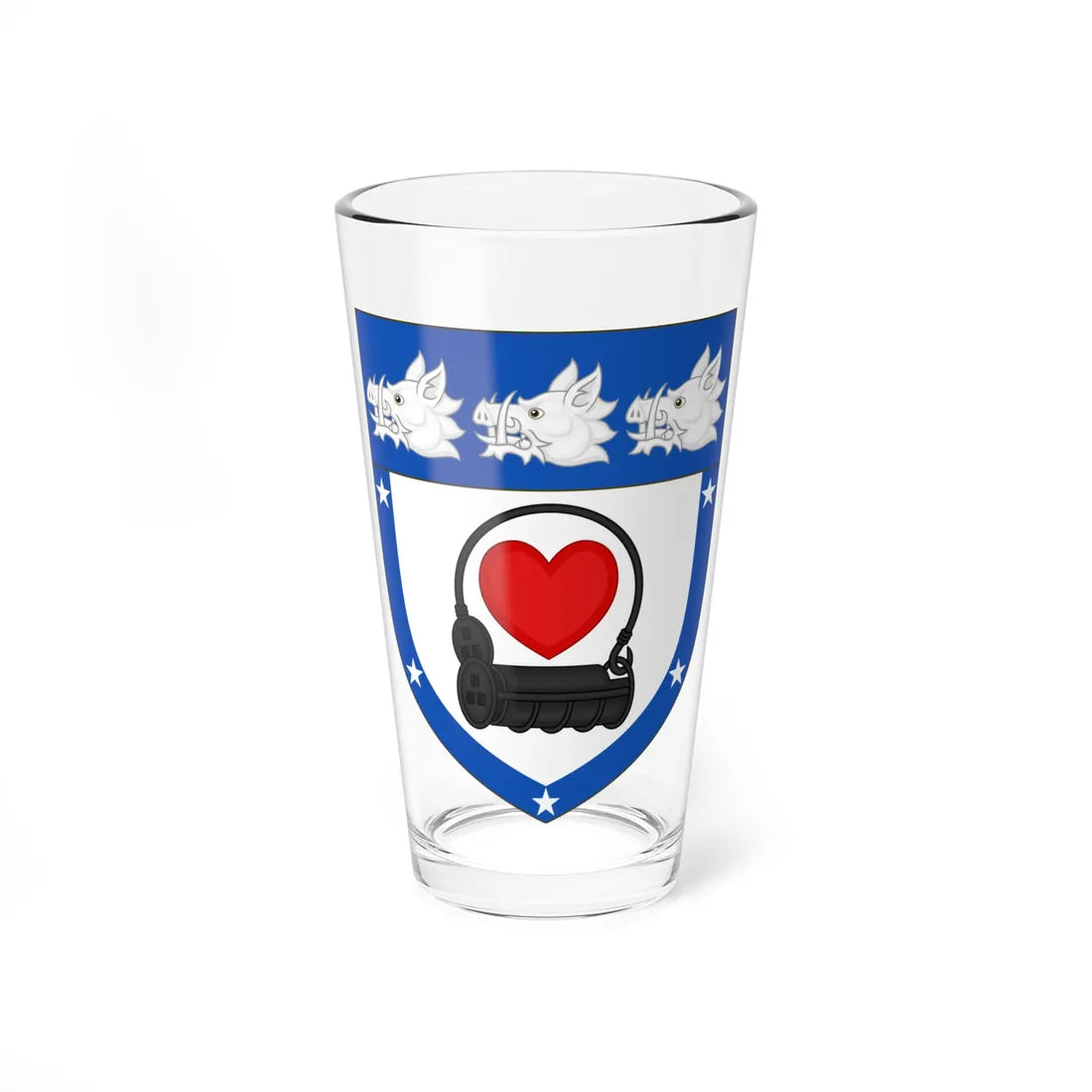 Arms of Lockhart of Carnwath (Scotland) (Coat of Arms) Pint Glass 16oz 16oz - Go Mug Yourself