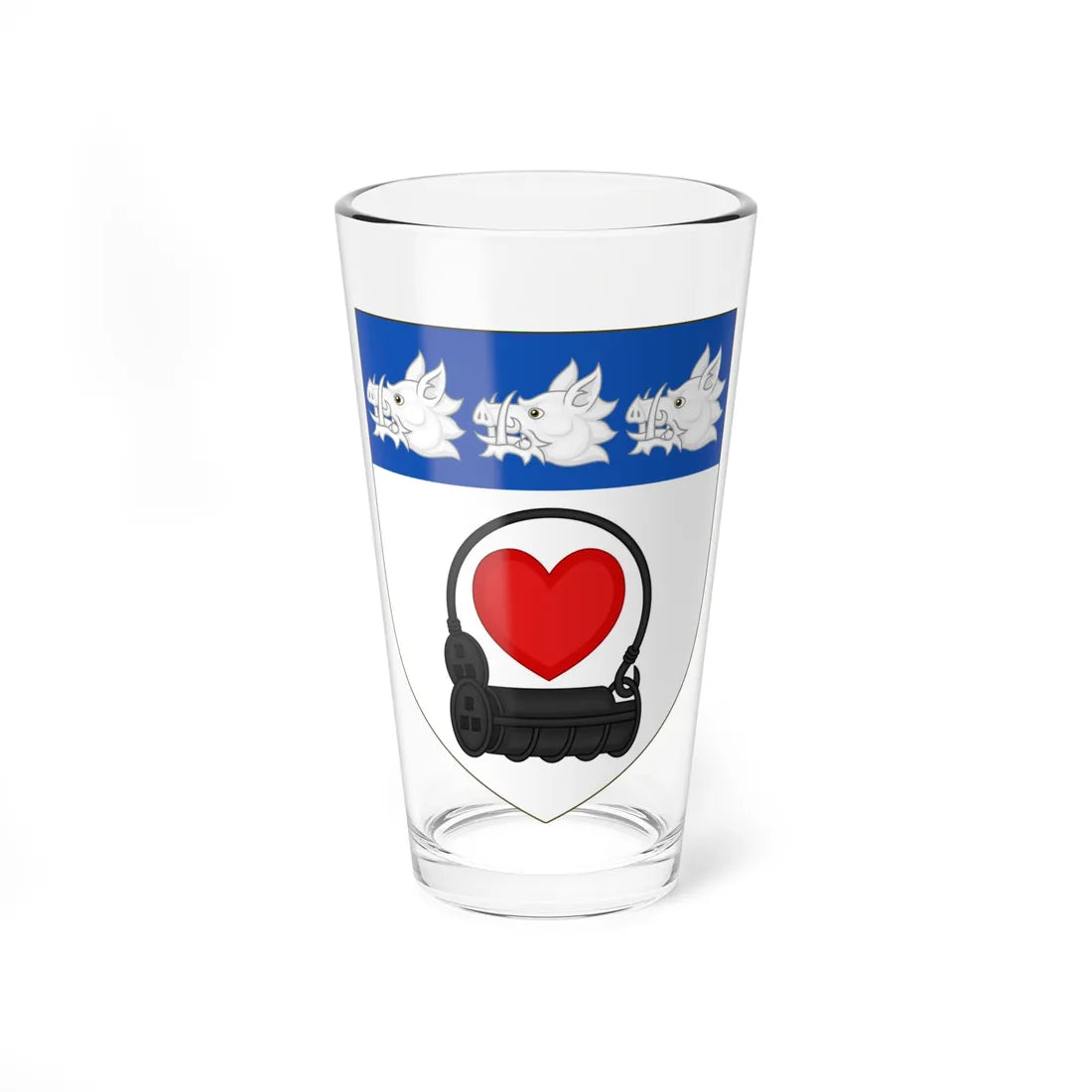 Arms of Lockhart of the Lee (Scotland) (Coat of Arms) Pint Glass 16oz 16oz - Go Mug Yourself