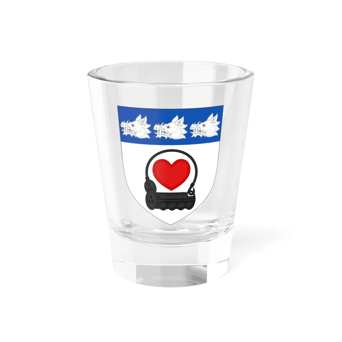 Arms of Lockhart of the Lee (Scotland) (Coat of Arms) Shot Glass 1.5oz 1.5oz - Go Mug Yourself
