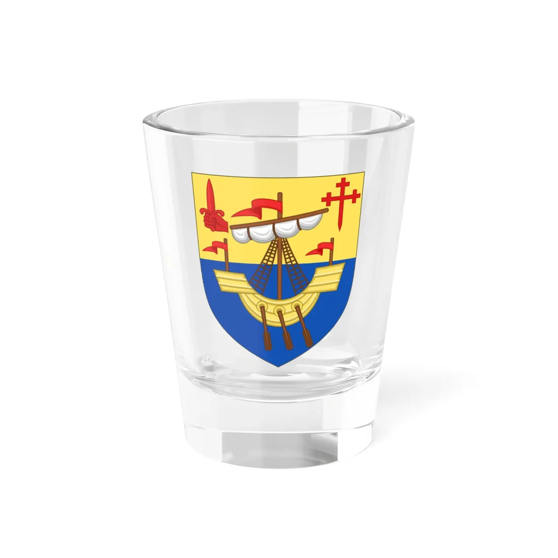 Arms of Macpherson of Cluny (Scotland) (Coat of Arms) Shot Glass 1.5oz 1.5oz - Go Mug Yourself