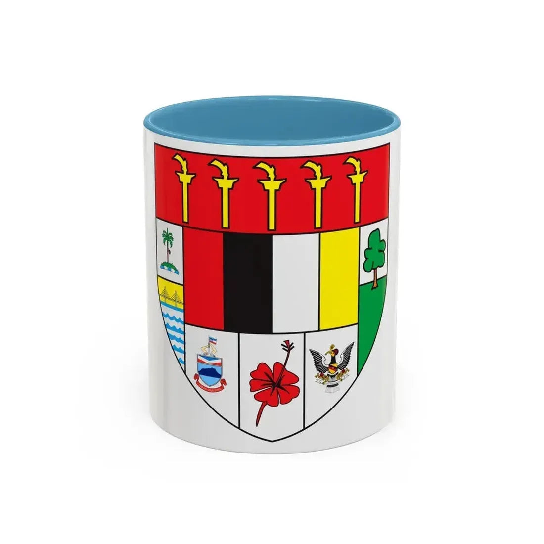 Arms of Malaysia - Accent Coffee Mug 11oz Light Blue - Go Mug Yourself