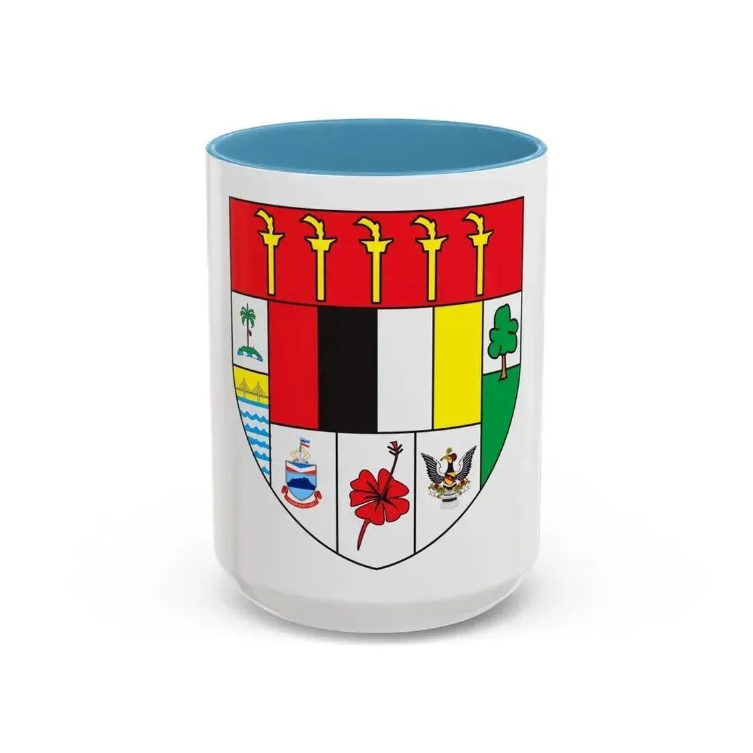 Arms of Malaysia - Accent Coffee Mug 15oz Light Blue - Go Mug Yourself