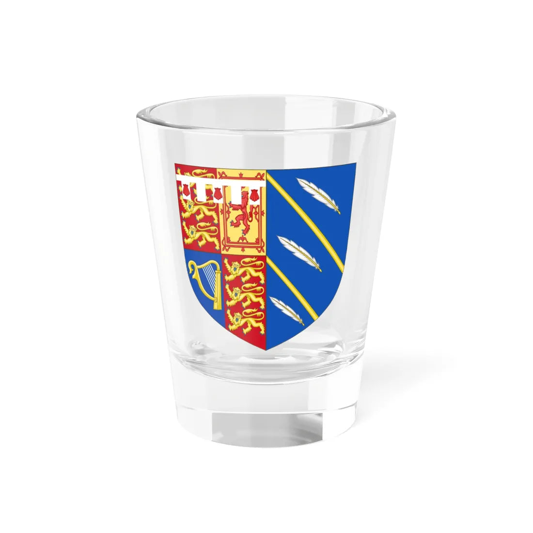 Arms of Meghan Duchess of Sussex (United Kingdom) (Coat of Arms) Shot Glass 1.5oz 1.5oz - Go Mug Yourself