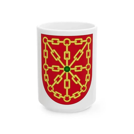 Arms of Navarre - White Coffee Mug 15oz - Go Mug Yourself