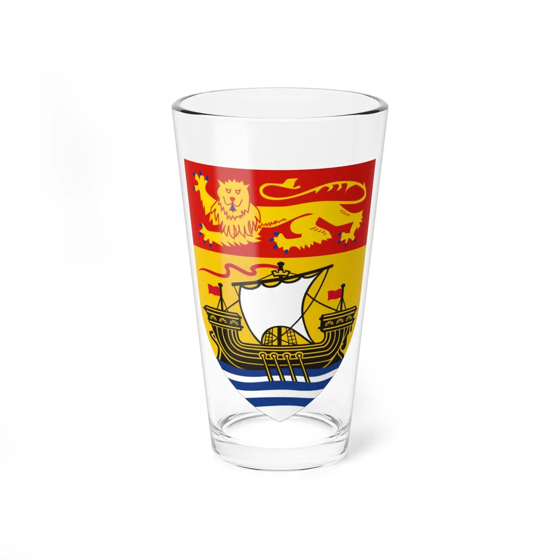 Arms of New Brunswick (Canada) (Coat of Arms) Pint Glass 16oz 16oz - Go Mug Yourself