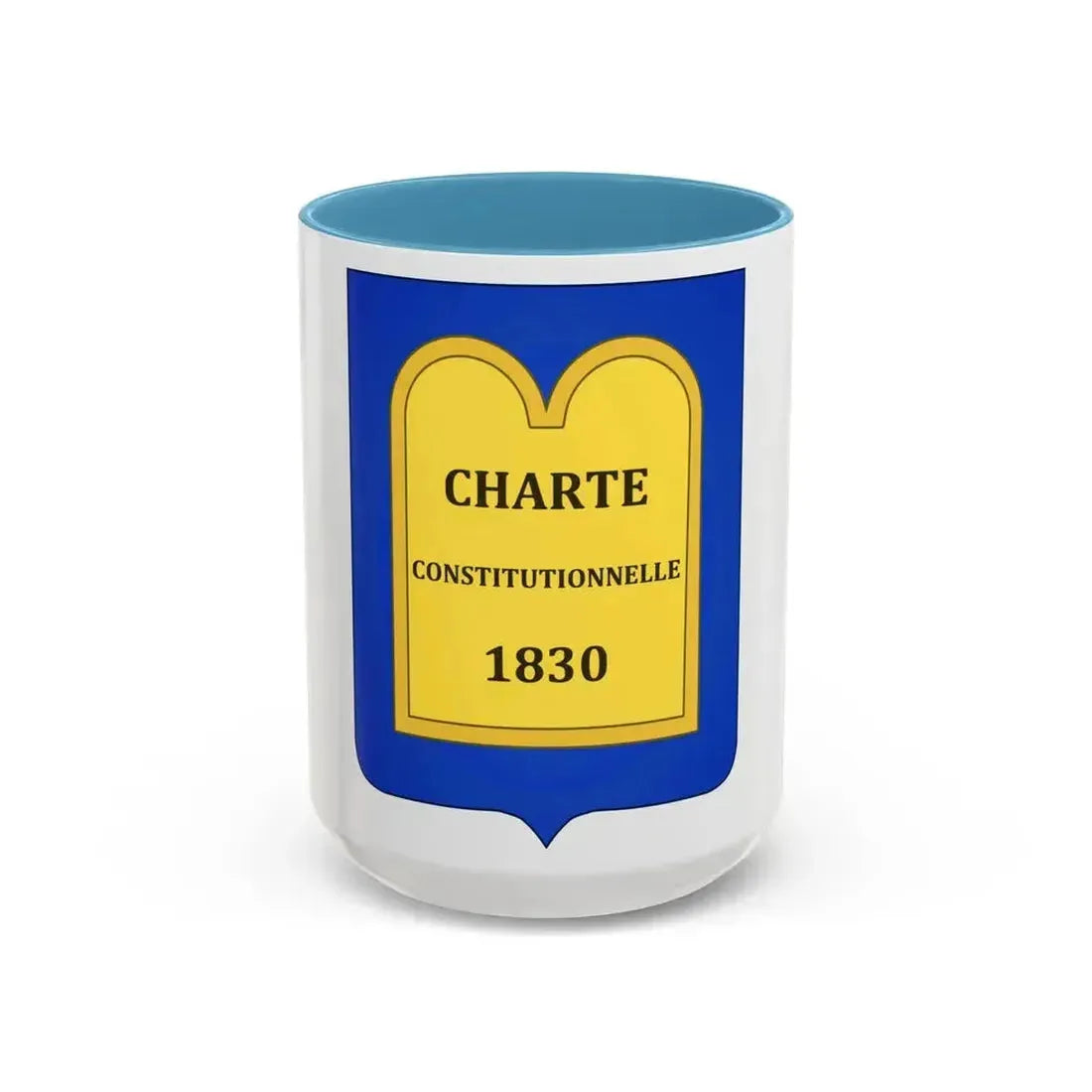 Arms of of the July Monarchy (1831-48) - Accent Coffee Mug 15oz Light Blue - Go Mug Yourself