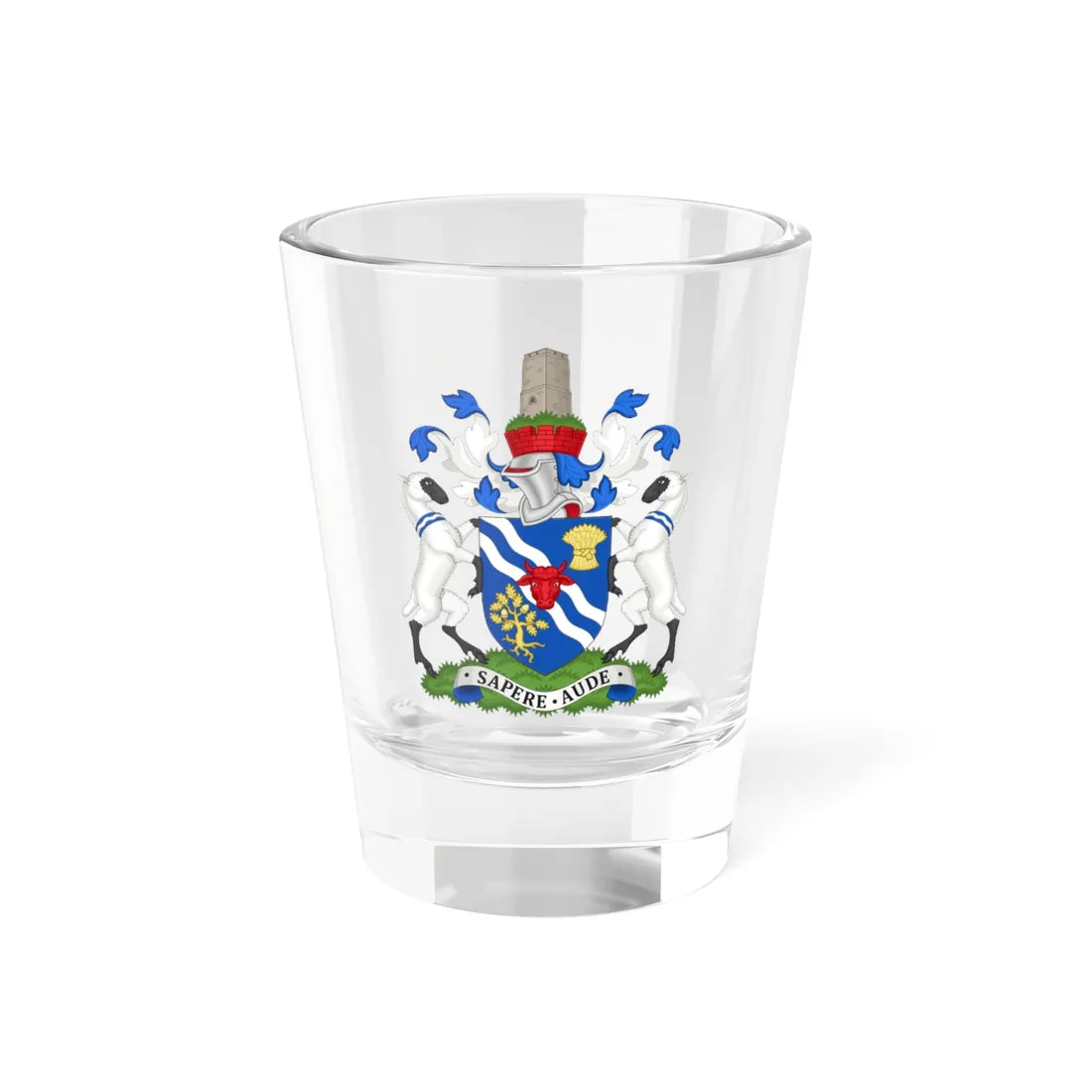 Arms of Oxfordshire County Council 1949-1976 (England) (Coat of Arms) Shot Glass 1.5oz 1.5oz - Go Mug Yourself