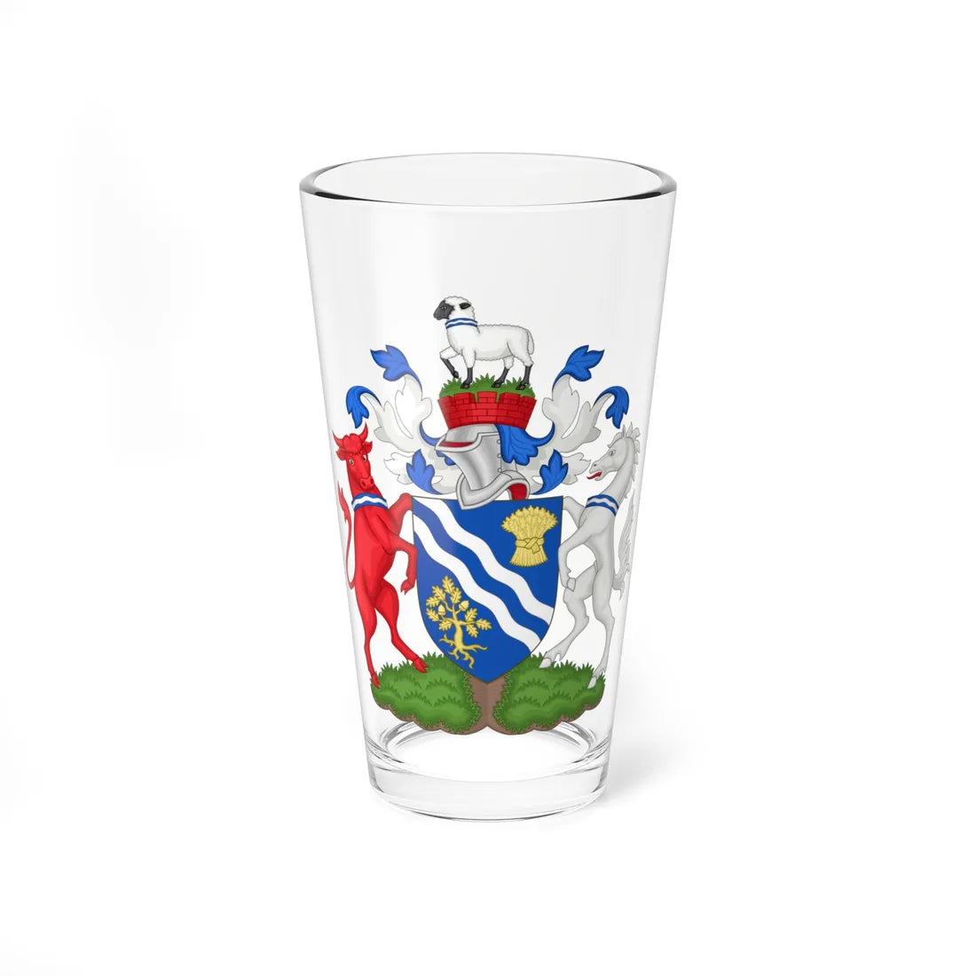 Arms of Oxfordshire County Council (England) (Coat of Arms) Pint Glass 16oz 16oz - Go Mug Yourself