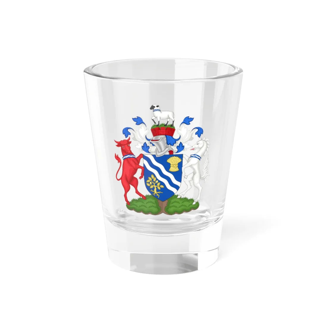 Arms of Oxfordshire County Council (England) (Coat of Arms) Shot Glass 1.5oz 1.5oz - Go Mug Yourself