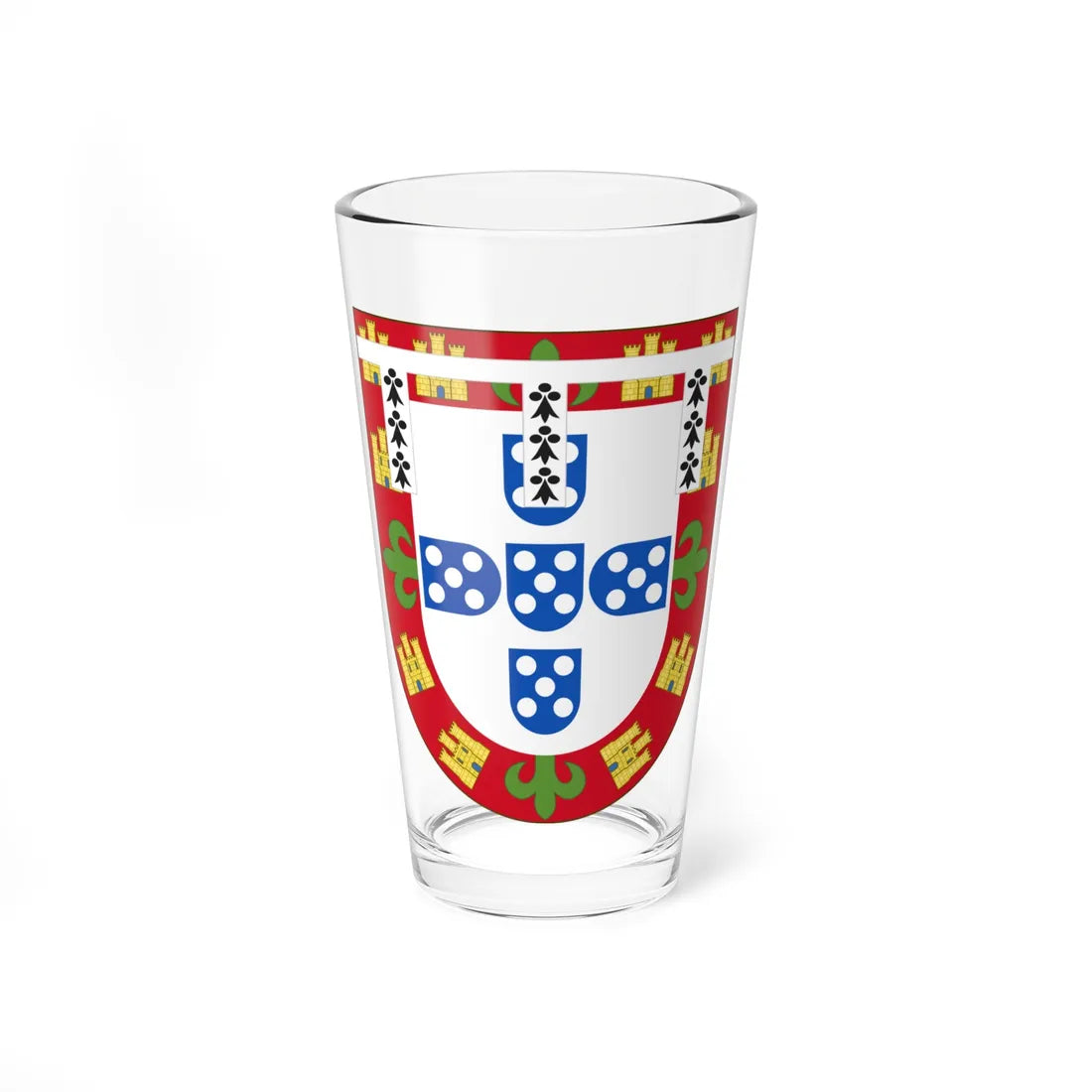 Arms of Peter of Portugal Duke of Coimbra (Portugal) (Coat of Arms) Pint Glass 16oz 16oz - Go Mug Yourself