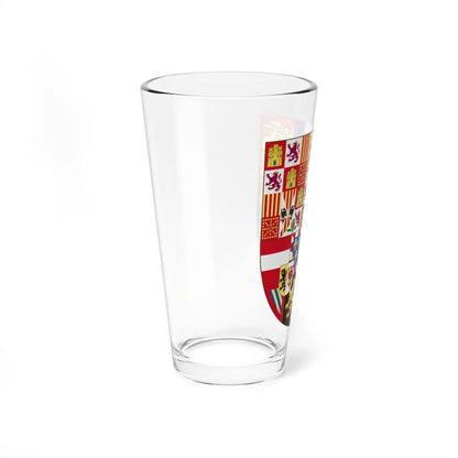 Arms of Philip II of Spain English King Consort-Spanish Variant 1556-1558 (Spain) (Coat of Arms) Pint Glass 16oz - Go Mug Yourself