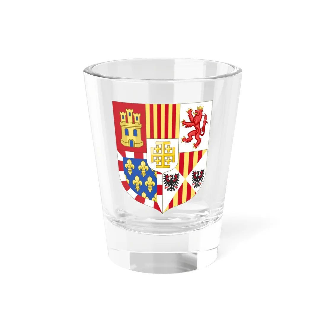 Arms of Philip V of Spain as Monarch of Naples (Italy) (Coat of Arms) Shot Glass 1.5oz 1.5oz - Go Mug Yourself