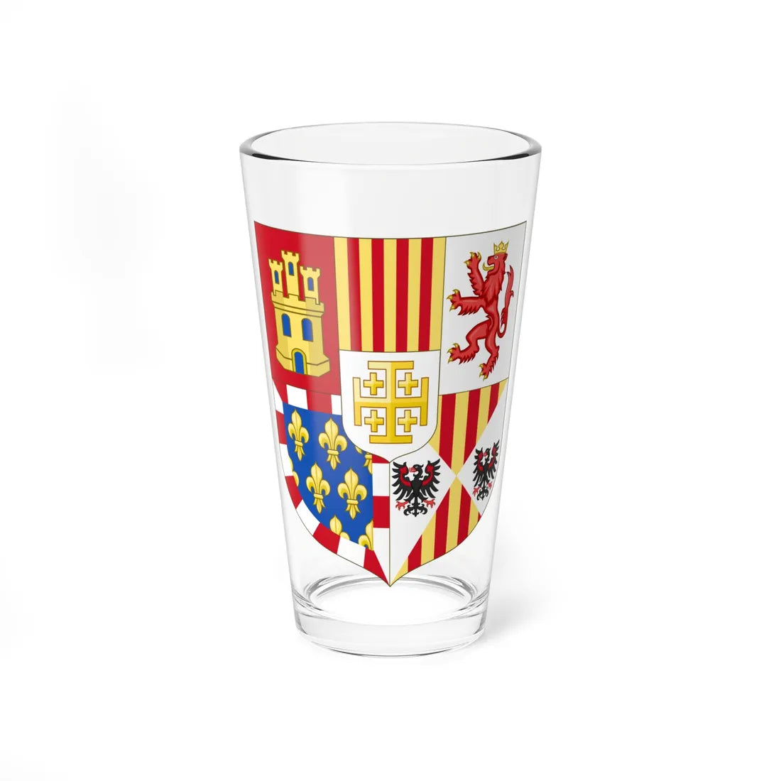 Arms of Philip V of Spain as Monarch of Naples (Spain) (Coat of Arms) Pint Glass 16oz 16oz - Go Mug Yourself