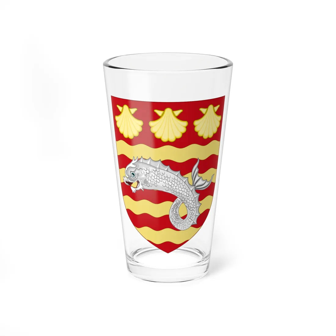 Arms of Poole as depicted on a postcard in 1910 (England) (Coat of Arms) Pint Glass 16oz 16oz - Go Mug Yourself