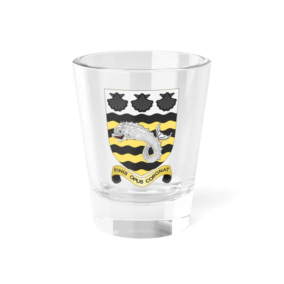 Arms of Poole as used by Poole Grammar School Poole Colours (England) (Coat of Arms) Shot Glass 1.5oz 1.5oz - Go Mug Yourself