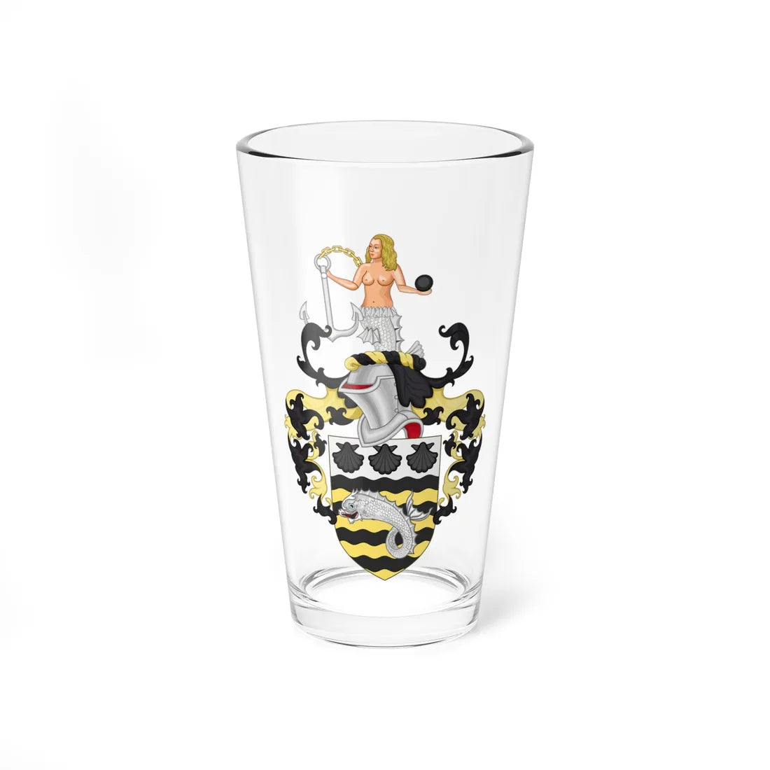 Arms of Poole Borough Council 1948-1976 (England) (Coat of Arms) Pint Glass 16oz 16oz - Go Mug Yourself