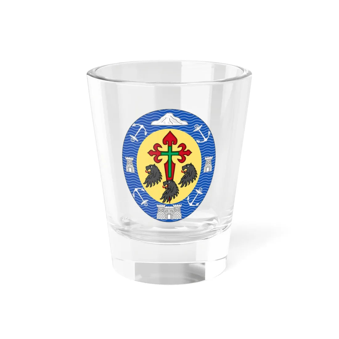 Arms of Santa Cruz de Tenerife (Spain) (Coat of Arms) Shot Glass 1.5oz 1.5oz - Go Mug Yourself