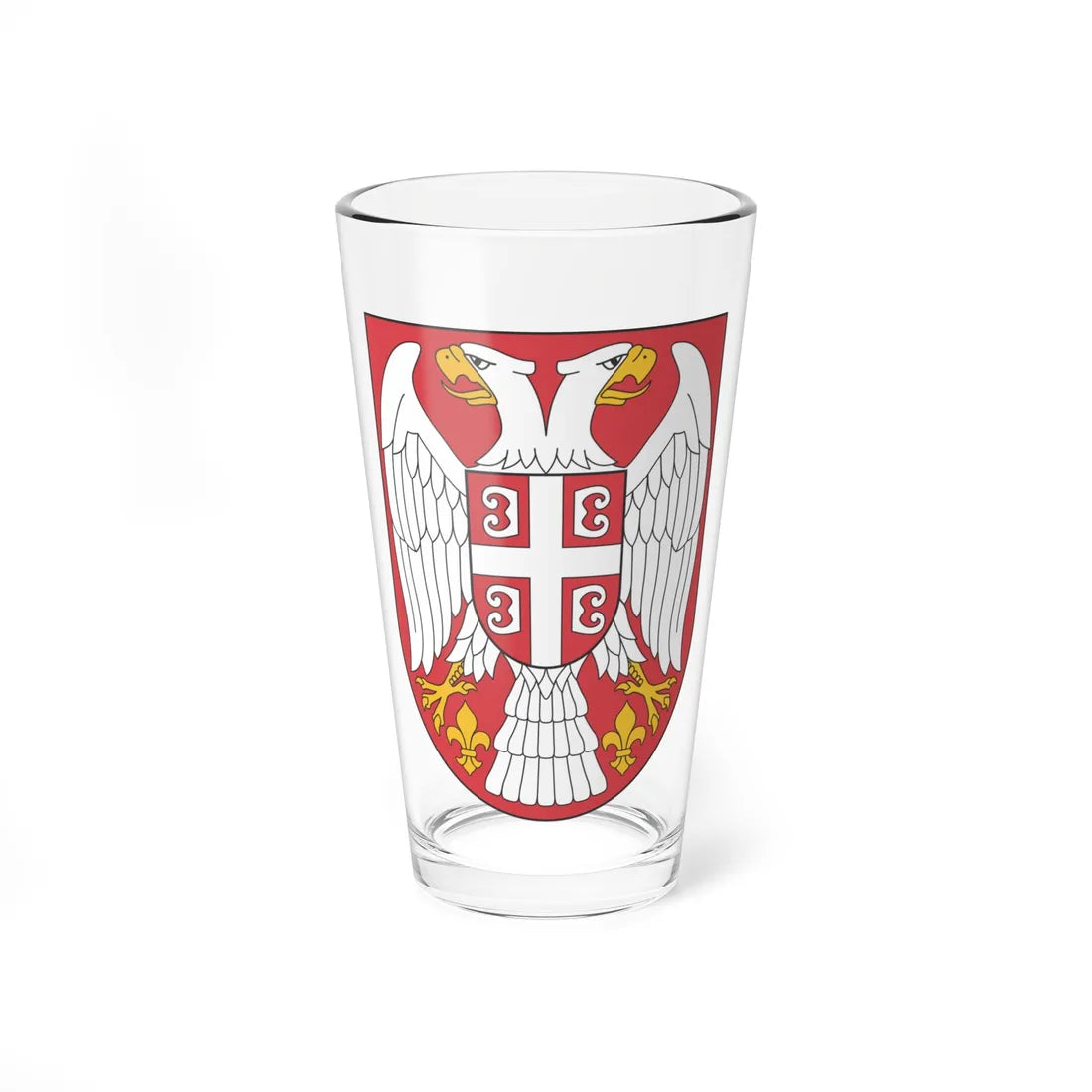 Arms of Serbia (Serbia) (Coat of Arms) Pint Glass 16oz 16oz - Go Mug Yourself