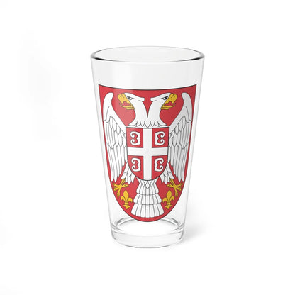 Arms of Serbia (Serbia) (Coat of Arms) Pint Glass 16oz 16oz - Go Mug Yourself