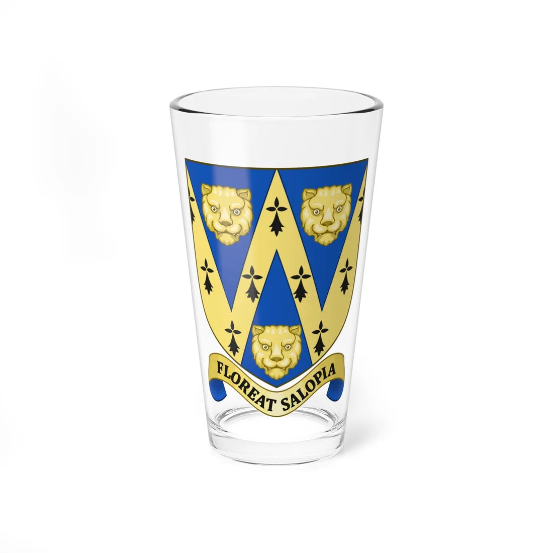 Arms of Shropshire County Council (England) (Coat of Arms) Pint Glass 16oz 16oz - Go Mug Yourself