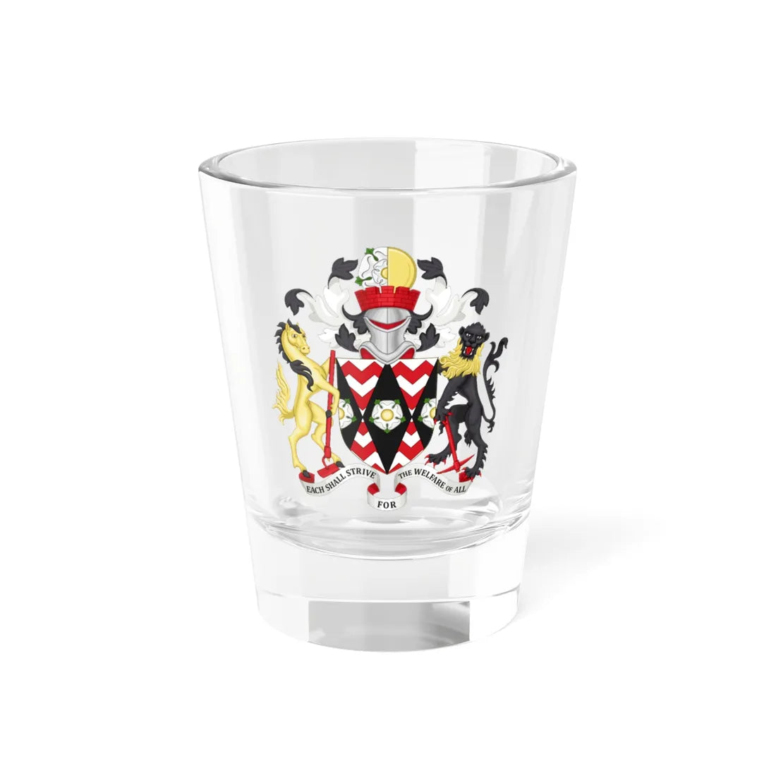 Arms of South Yorkshire Metropolitan County Council (England) (Coat of Arms) Shot Glass 1.5oz 1.5oz - Go Mug Yourself