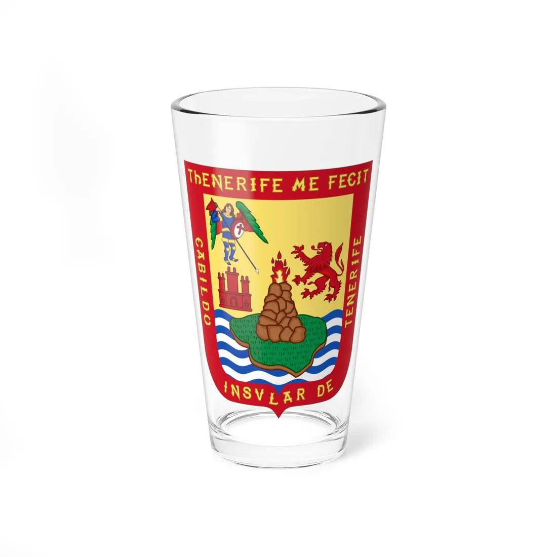 Arms of Tenerife (Spain) (Coat of Arms) Pint Glass 16oz 16oz - Go Mug Yourself