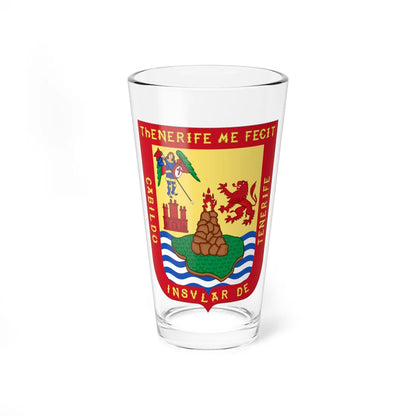 Arms of Tenerife (Spain) (Coat of Arms) Pint Glass 16oz 16oz - Go Mug Yourself