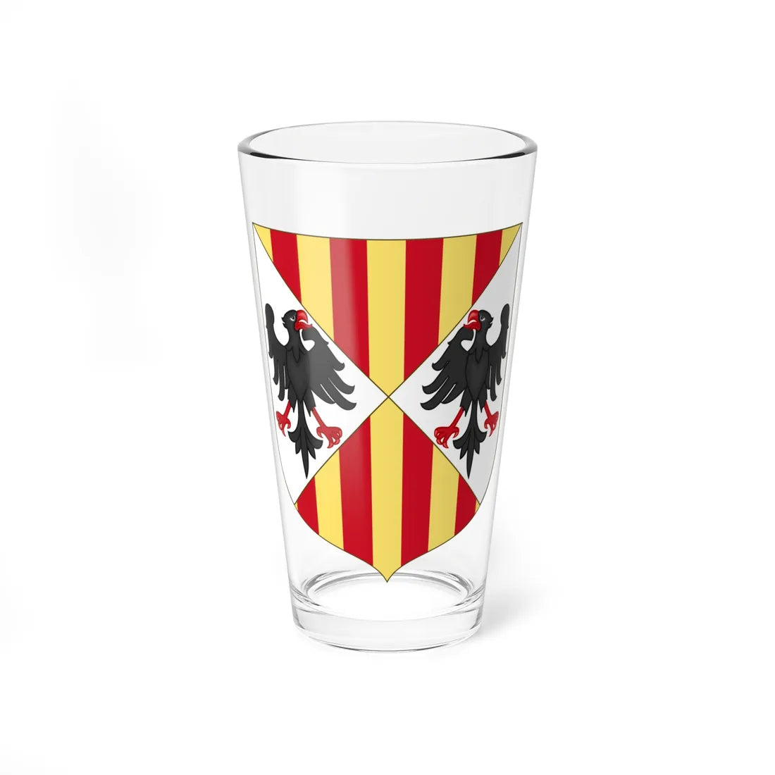 Arms of the Aragonese Kings of Sicily Shape Variant (Spain) (Coat of Arms) Pint Glass 16oz 16oz - Go Mug Yourself