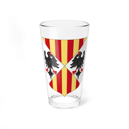 Arms of the Aragonese Kings of Sicily Shape Variant (Spain) (Coat of Arms) Pint Glass 16oz 16oz - Go Mug Yourself