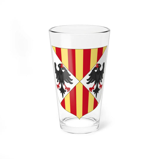 Arms of the Aragonese Kings of Sicily Shape Variant (Spain) (Coat of Arms) Pint Glass 16oz 16oz - Go Mug Yourself