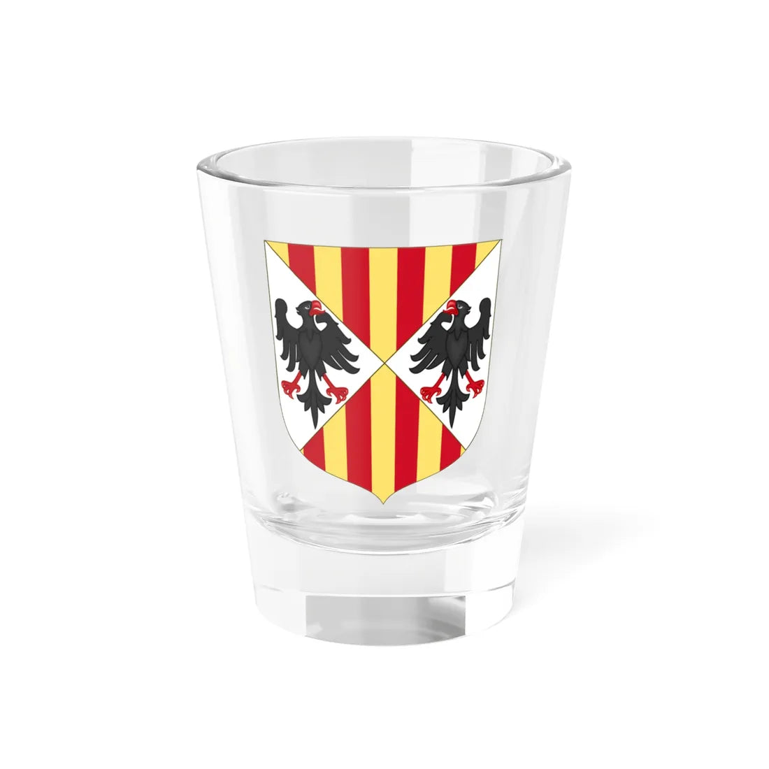 Arms of the Aragonese Kings of Sicily Shape Variant (Spain) (Coat of Arms) Shot Glass 1.5oz 1.5oz - Go Mug Yourself