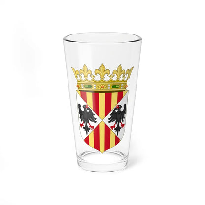 Arms of the Aragonese Kings of SicilyCrowned (Spain) (Coat of Arms) Pint Glass 16oz 16oz - Go Mug Yourself