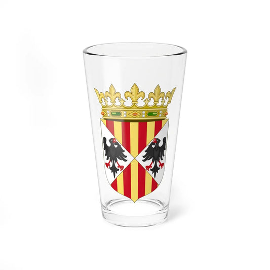 Arms of the Aragonese Kings of SicilyCrowned (Spain) (Coat of Arms) Pint Glass 16oz 16oz - Go Mug Yourself