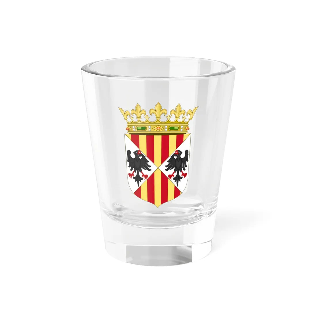 Arms of the Aragonese Kings of SicilyCrowned (Spain) (Coat of Arms) Shot Glass 1.5oz 1.5oz - Go Mug Yourself