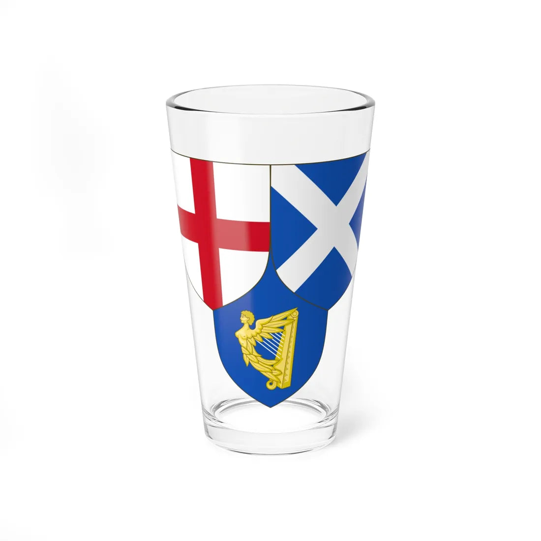 Arms of the Commonwealth of England Scotland and Ireland (Ireland) (Coat of Arms) Pint Glass 16oz 16oz - Go Mug Yourself